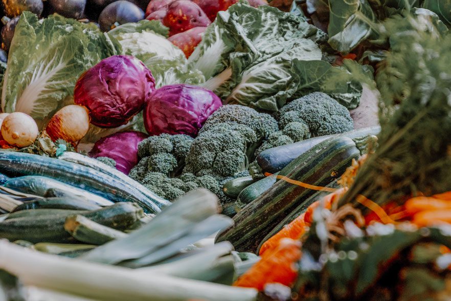 piles of colorful vegetables that can help detox your child